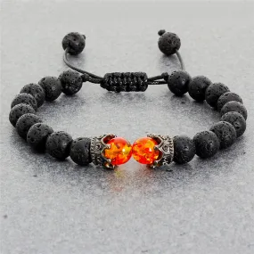 Beaded Rope Volcanic Stone Bracelet