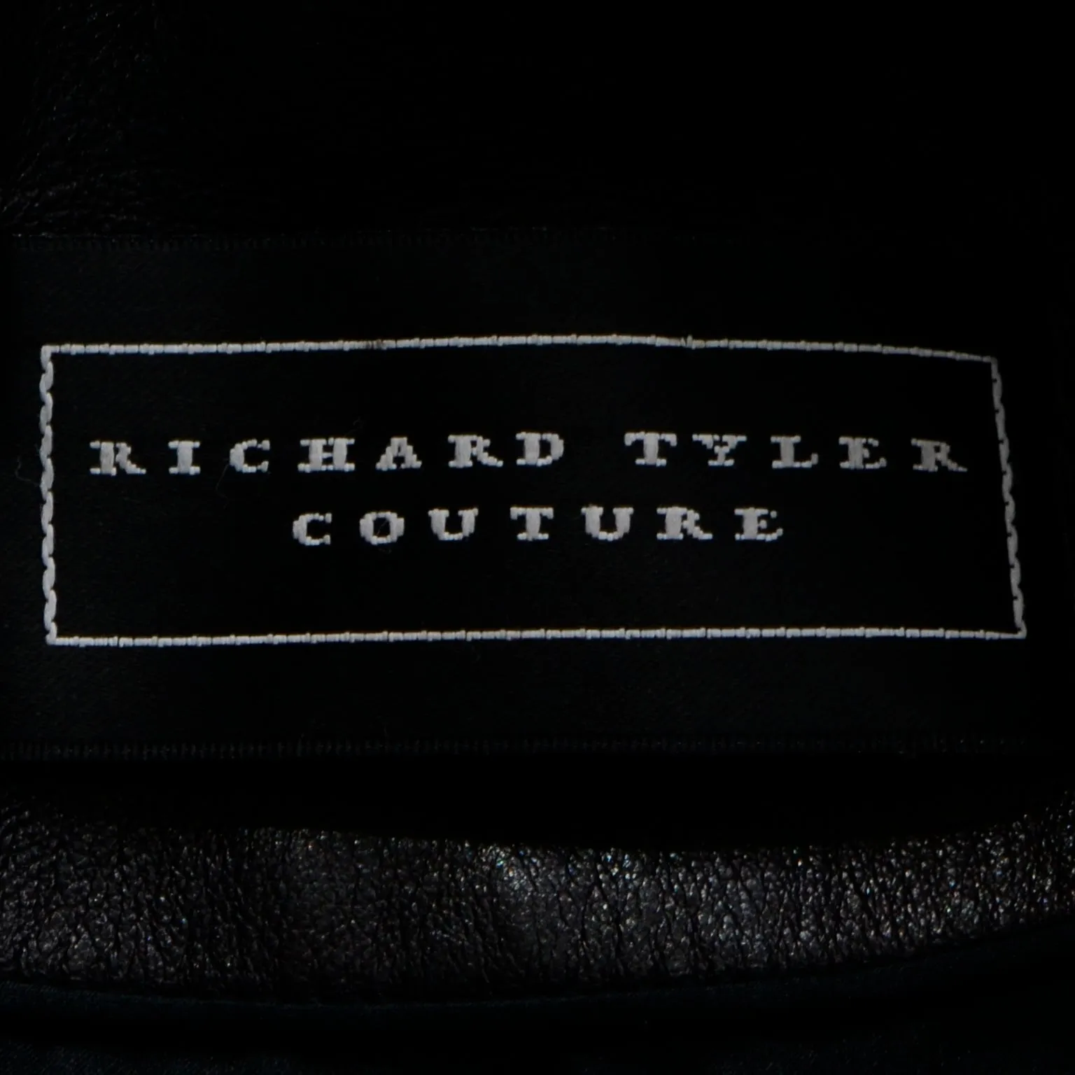 1990s Richard Tyler Couture Vintage Black Leather Jacket