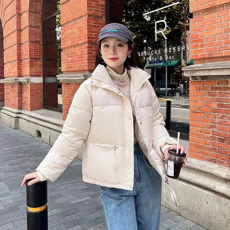 2024 Winter New Style Korean Version Down Coat Women's Petite Fashionable Jacket Bread Cotton-padded Coat Trendy