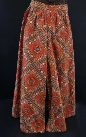 70's  Orange Print Culottes