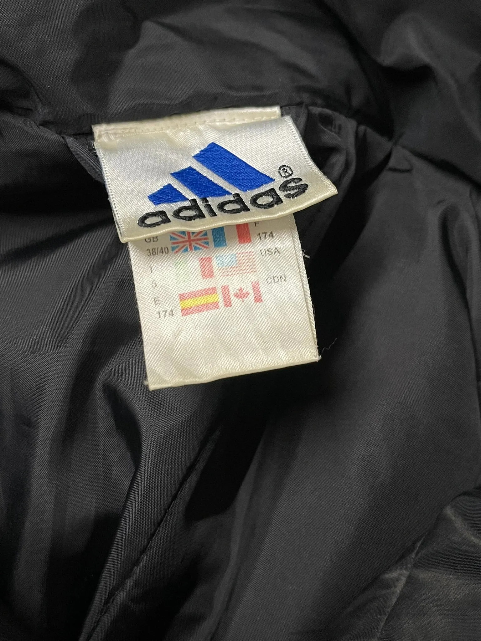 Adidas Black Puffer Jacket Size 38/40