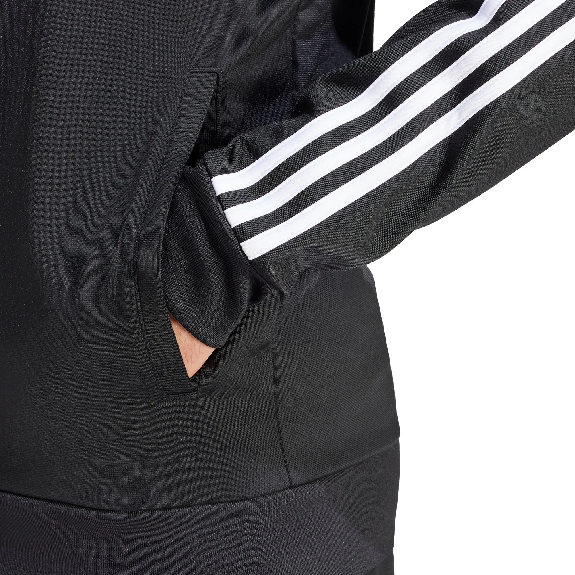 adidas Essentials Warm Up 3 Stripes Mens Track Jacket - Black