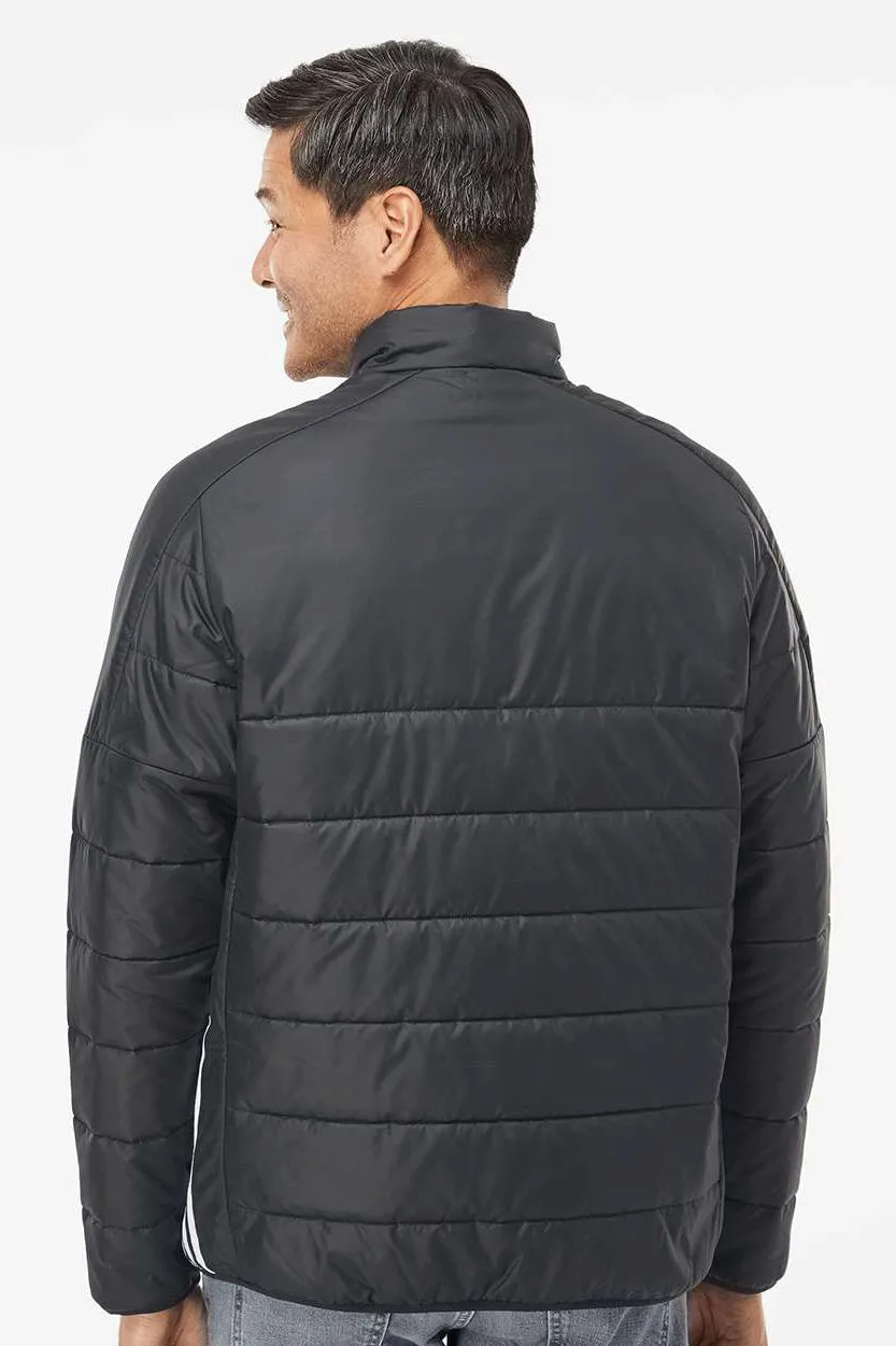 Adidas Mens Full Zip Puffer Jacket - Black