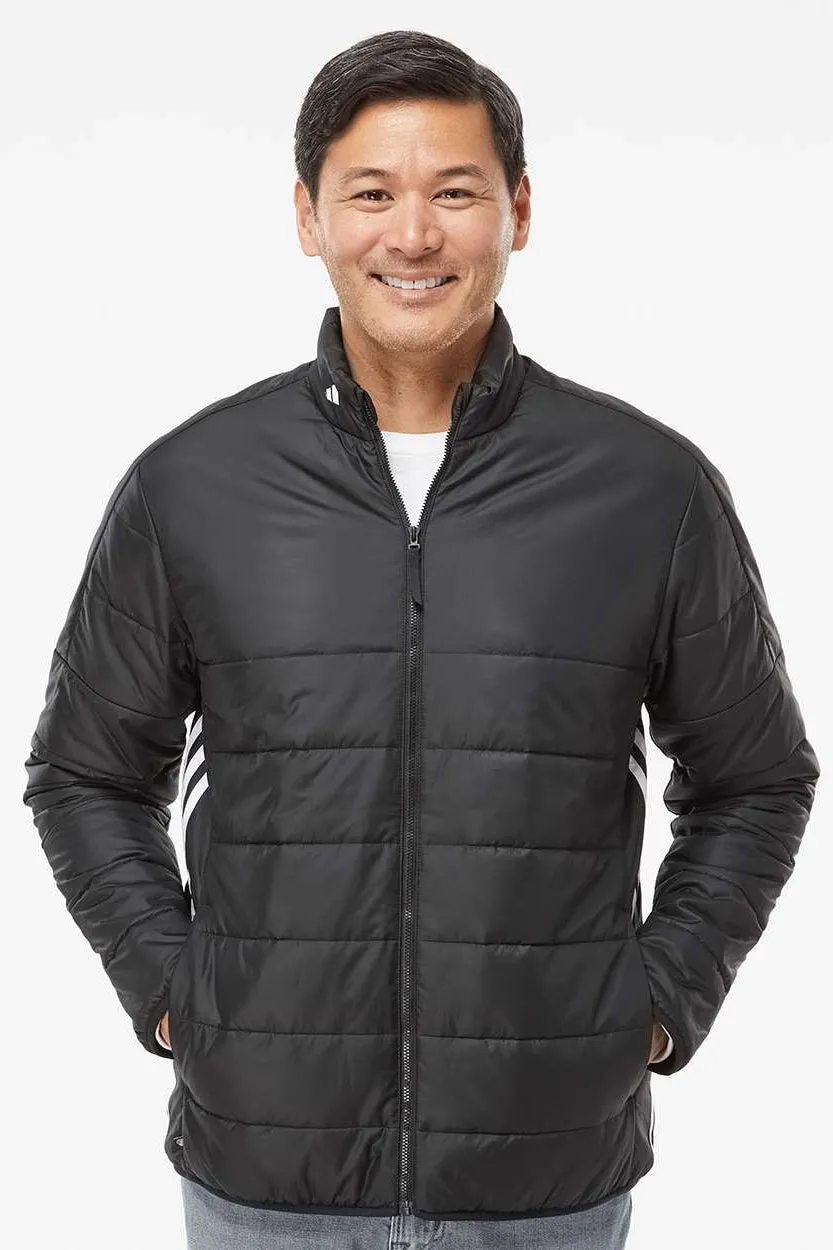 Adidas Mens Full Zip Puffer Jacket - Black