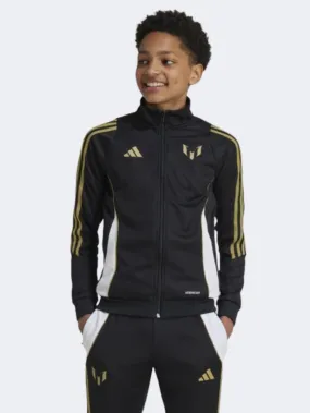 Adidas Messi Kids-Boys Football Jacket Black/Gold