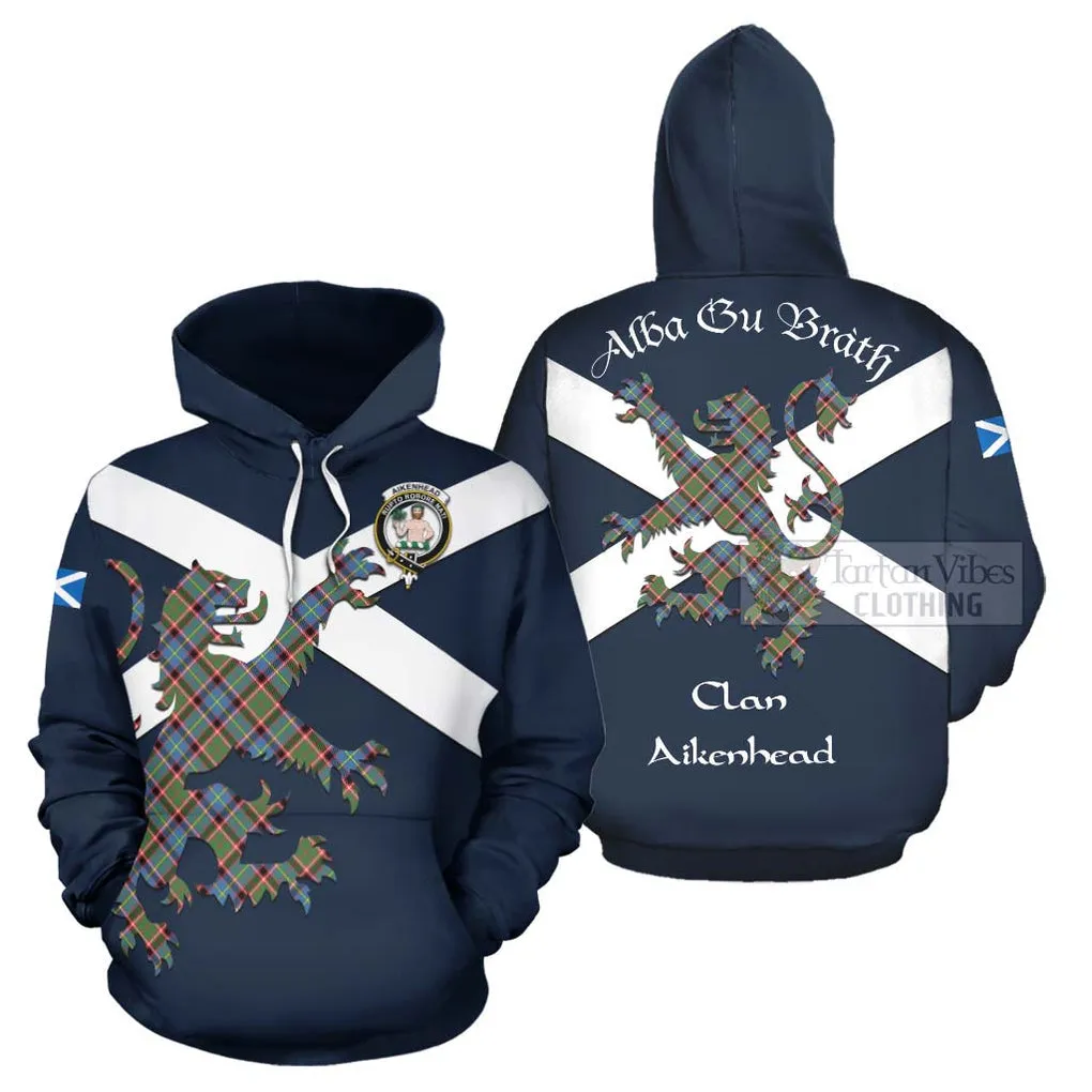 Aikenhead Tartan Lion Rampant Hoodie Proudly Display Your Heritage with Alba Gu Brath and Clan Name