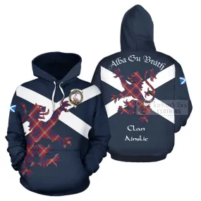 Ainslie Tartan Lion Rampant Hoodie Proudly Display Your Heritage with Alba Gu Brath and Clan Name