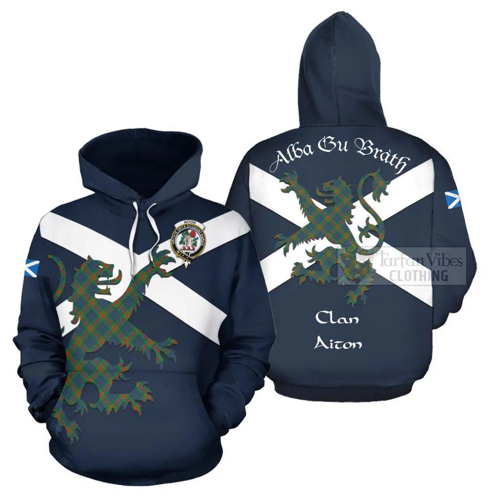 Aiton Tartan Lion Rampant Hoodie Proudly Display Your Heritage with Alba Gu Brath and Clan Name