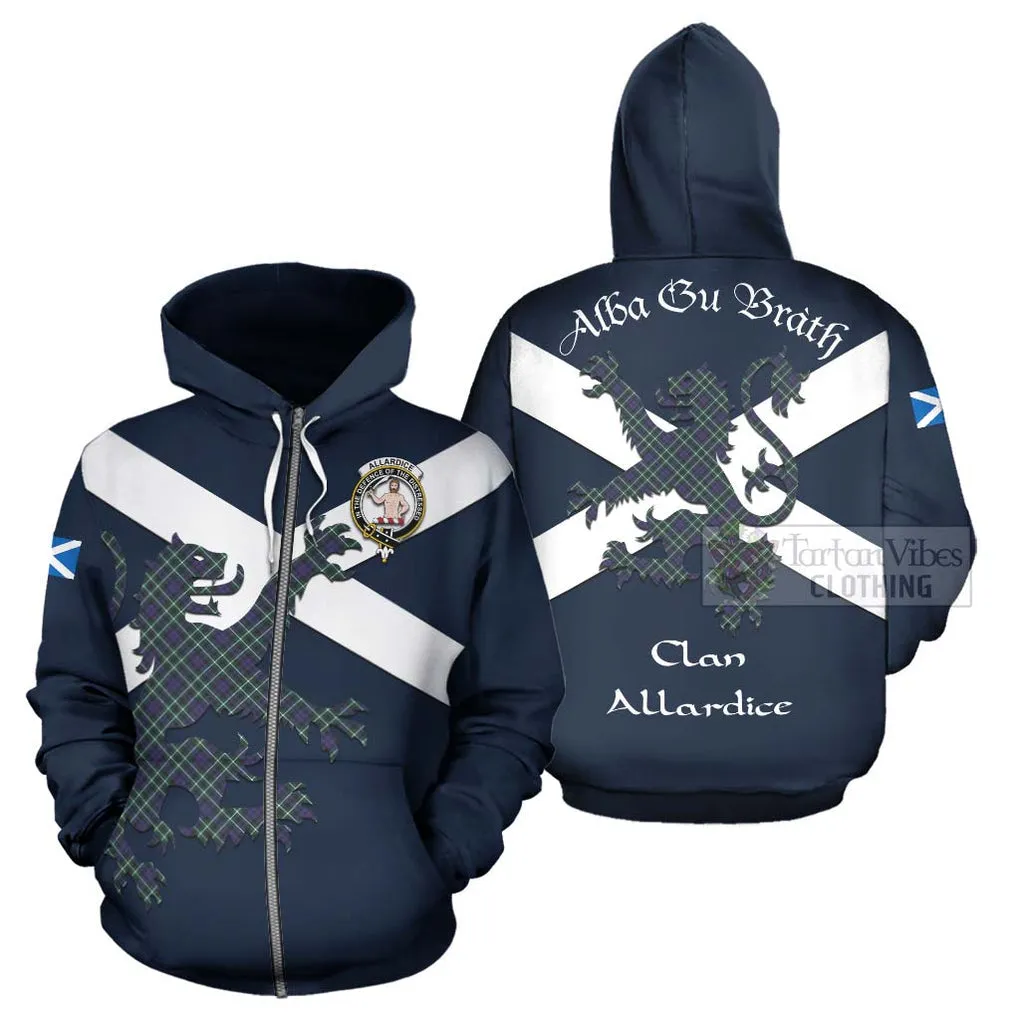 Allardice Tartan Lion Rampant Hoodie Proudly Display Your Heritage with Alba Gu Brath and Clan Name