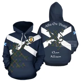 Allison Tartan Lion Rampant Hoodie Proudly Display Your Heritage with Alba Gu Brath and Clan Name