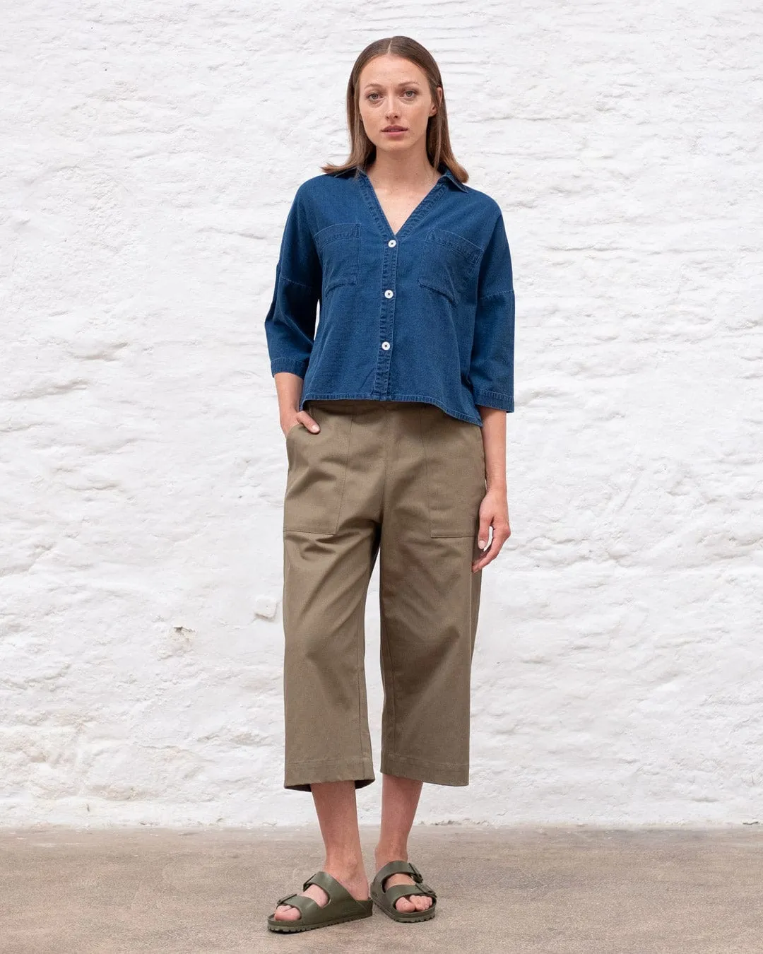 Anna Orgsnic Cotton Culottes | Olive