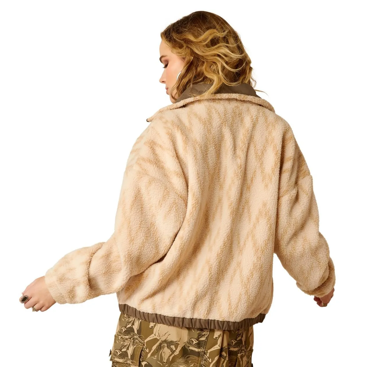 Ariat Women's Sherpa Blocked Jacket, Tonal Sand Print