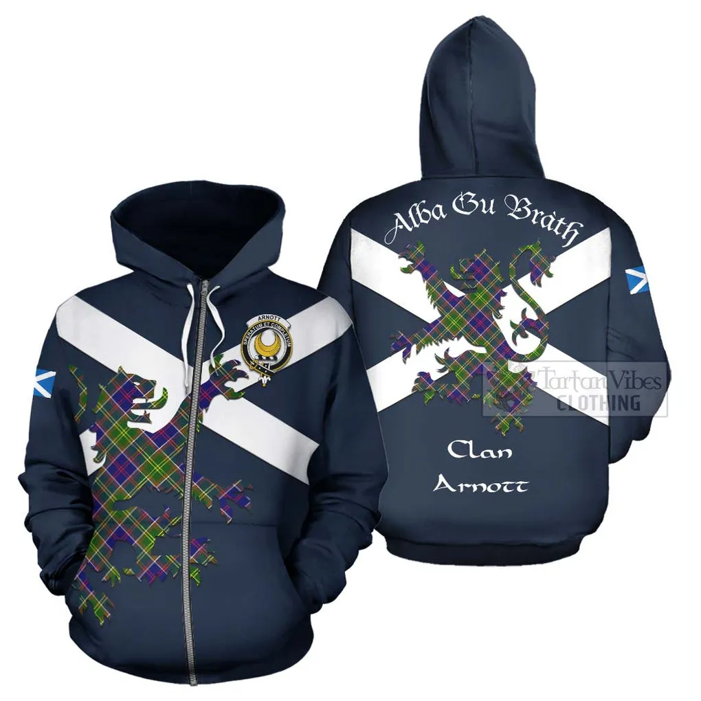 Arnott Tartan Lion Rampant Hoodie Proudly Display Your Heritage with Alba Gu Brath and Clan Name