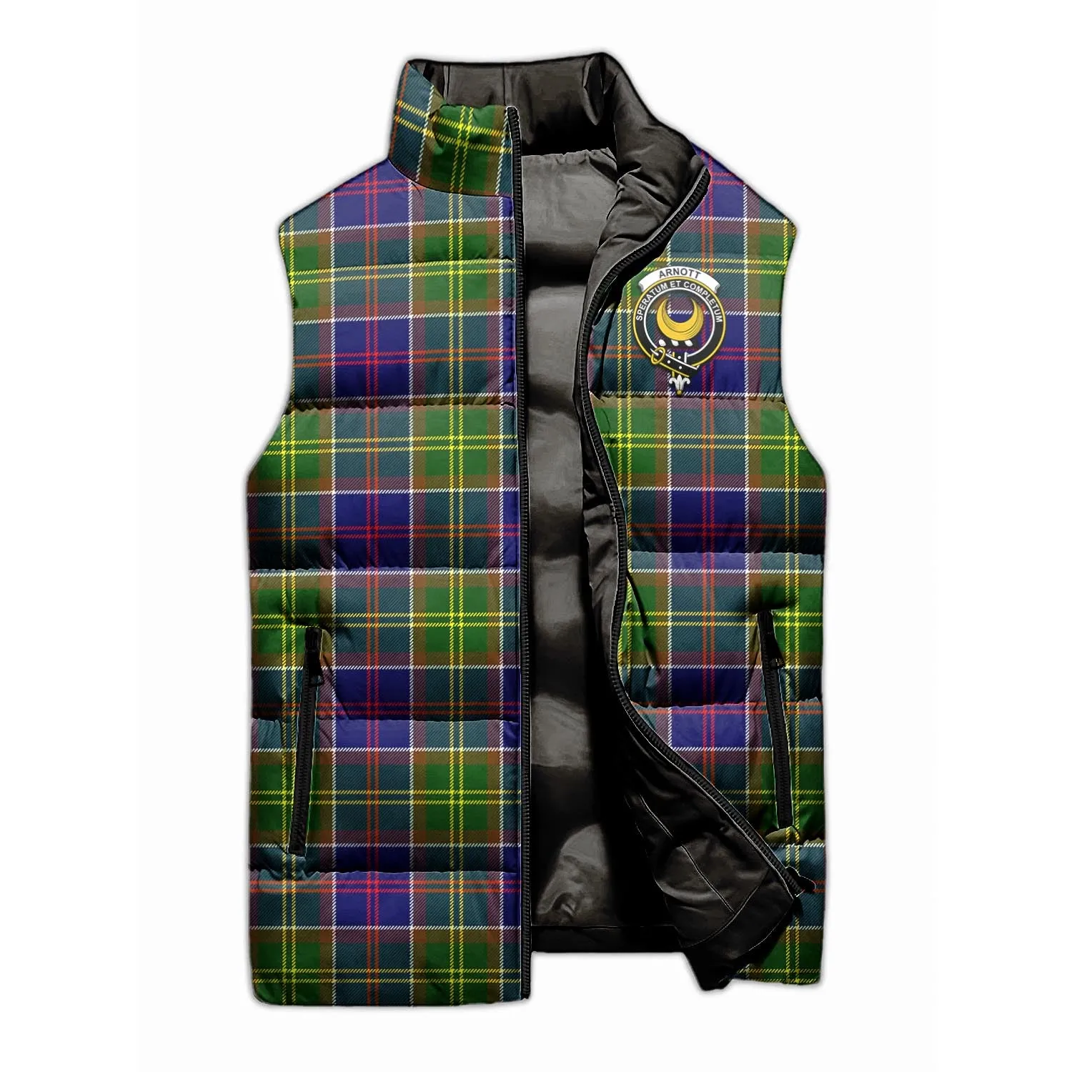 Arnott Tartan Sleeveless Puffer Jacket with Family Crest