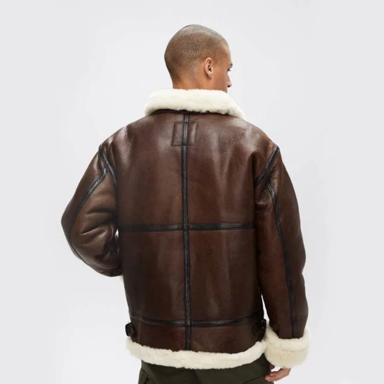 B3 SHERPA LEATHER BOMBER JACKET