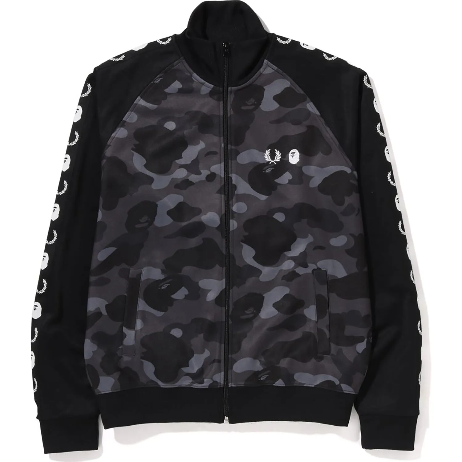 BAPE X FRED PERRY COLOR CAMO TRACK JACKET MENS