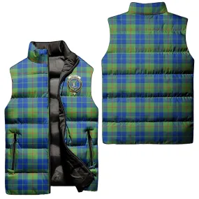 Barclay Hunting Ancient Tartan Sleeveless Puffer Jacket with Family Crest