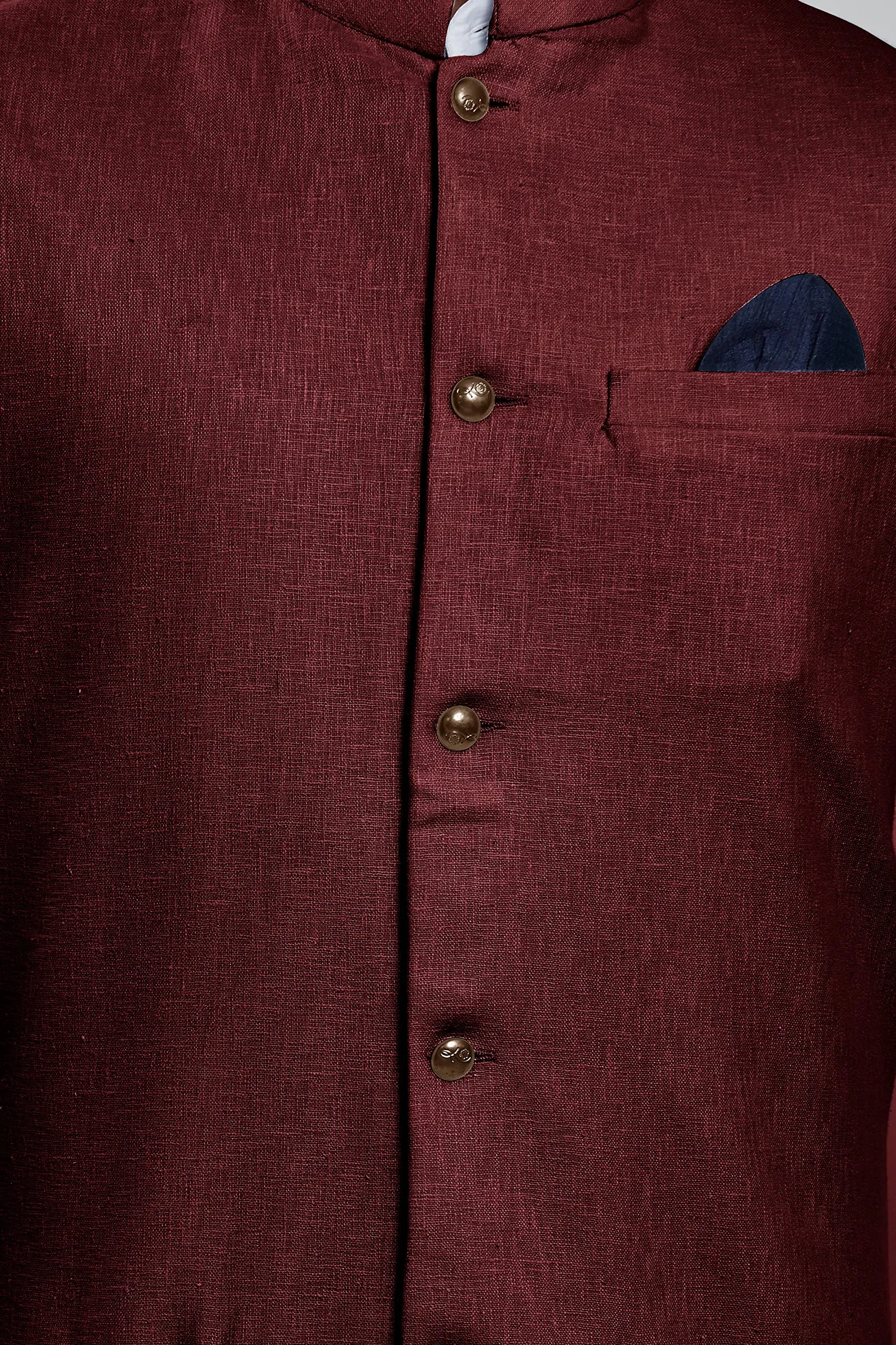 BE ACTIVE Men's Linen Blen formal waistcoat Colour - MAROON | Size -2XL