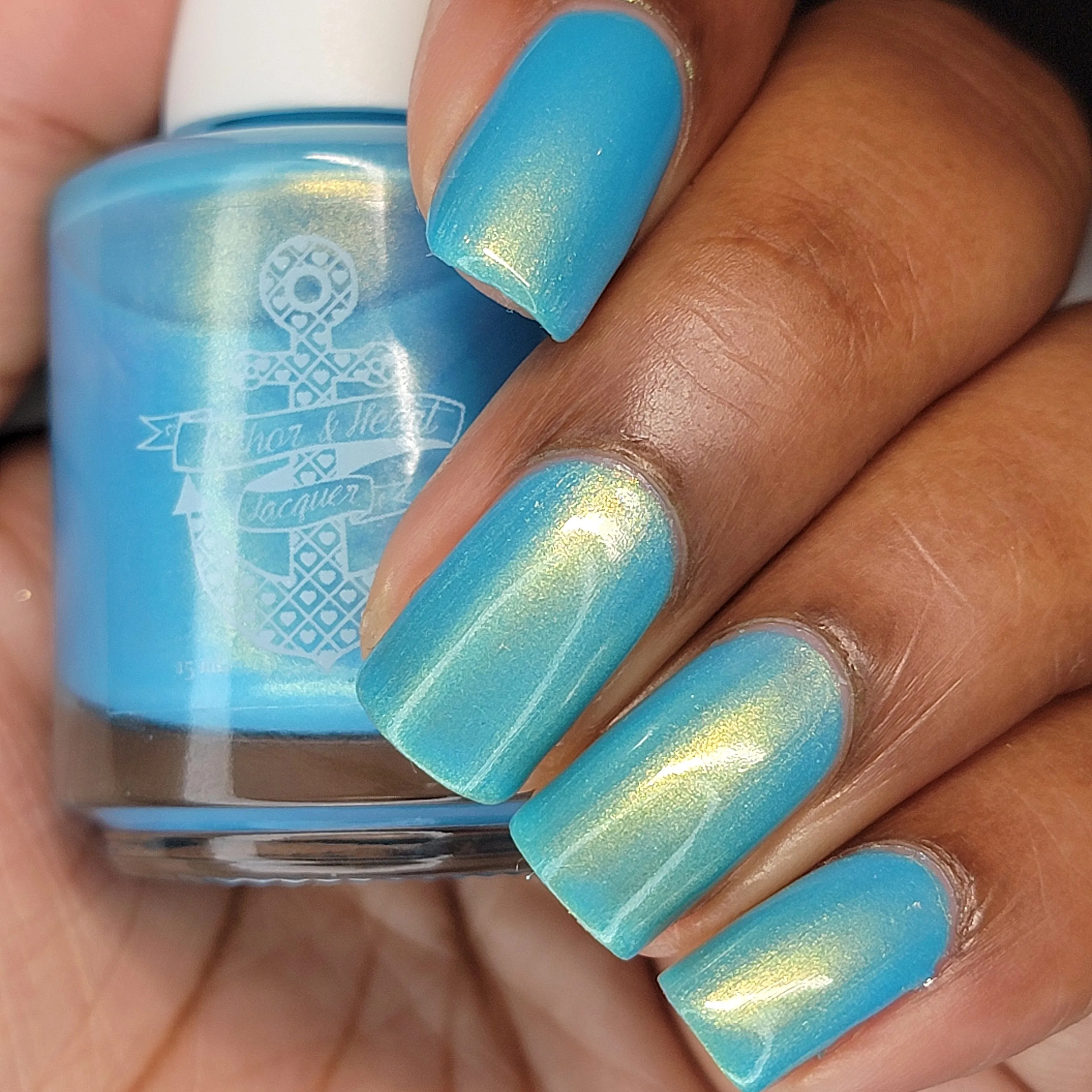 Be Kind, Rewind - sky blue shimmer nail polish