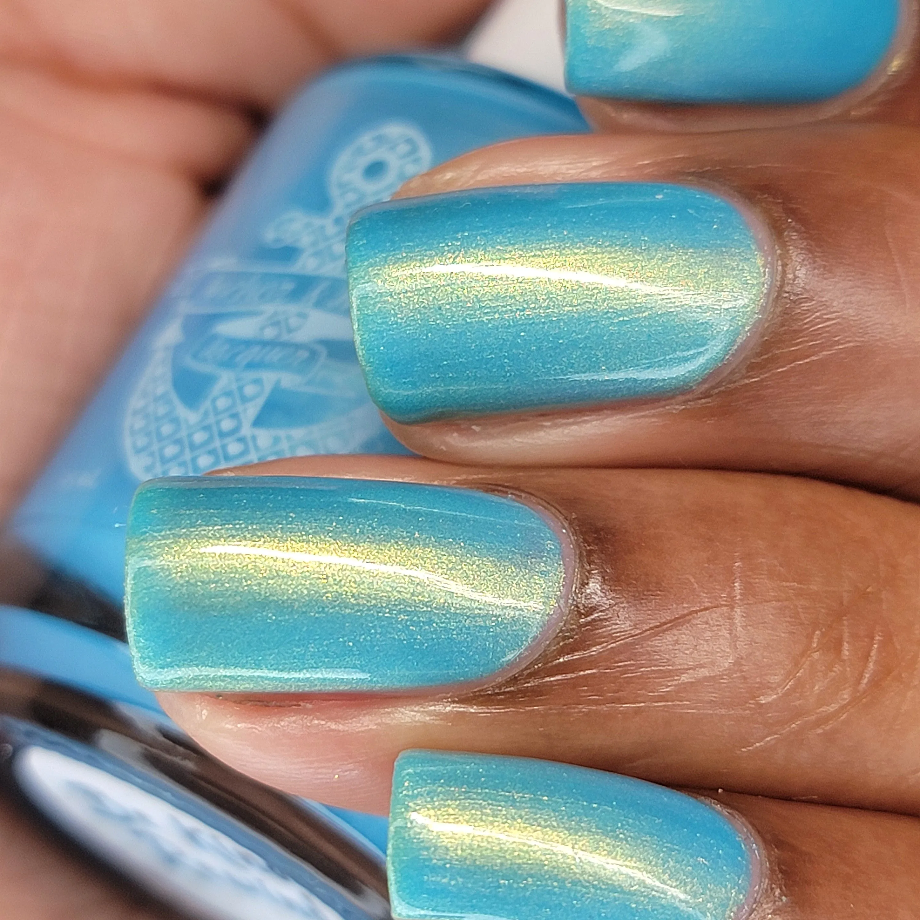 Be Kind, Rewind - sky blue shimmer nail polish