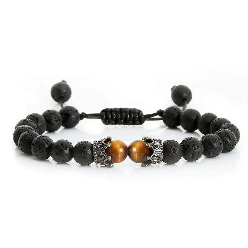 Beaded Rope Volcanic Stone Bracelet