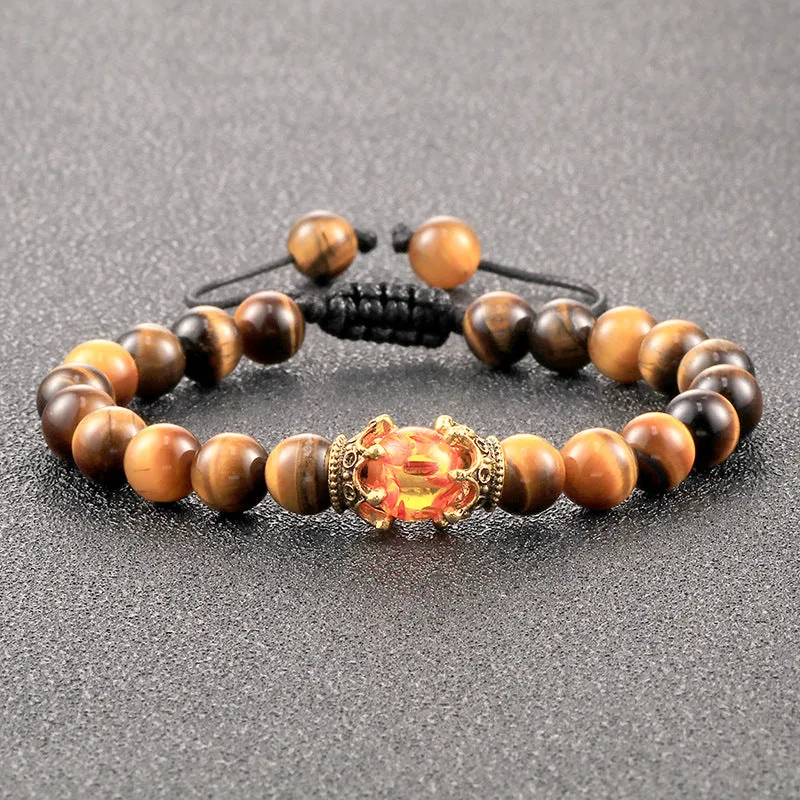 Beaded Rope Volcanic Stone Bracelet