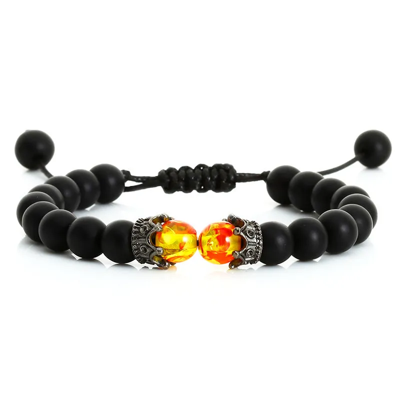 Beaded Rope Volcanic Stone Bracelet