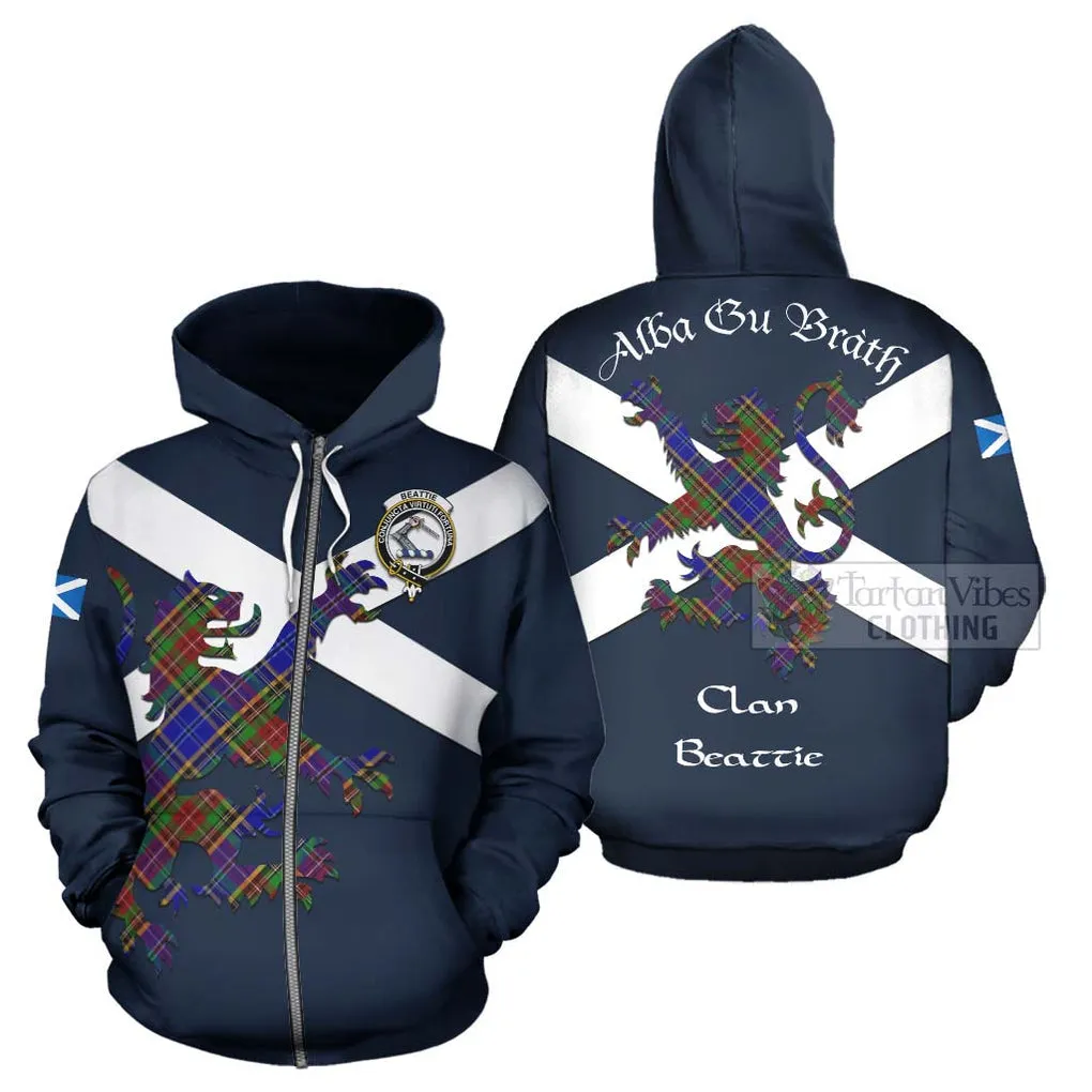 Beattie (Beatty) Tartan Lion Rampant Hoodie Proudly Display Your Heritage with Alba Gu Brath and Clan Name