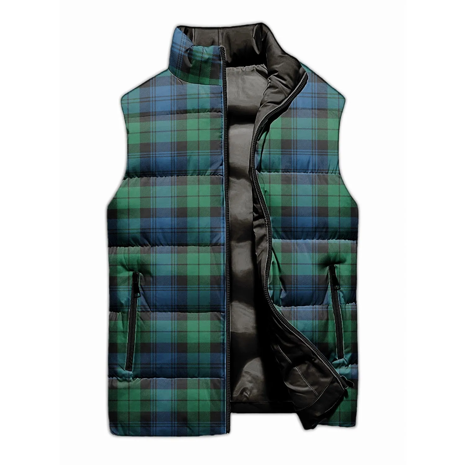 Black Watch Ancient Tartan Sleeveless Puffer Jacket