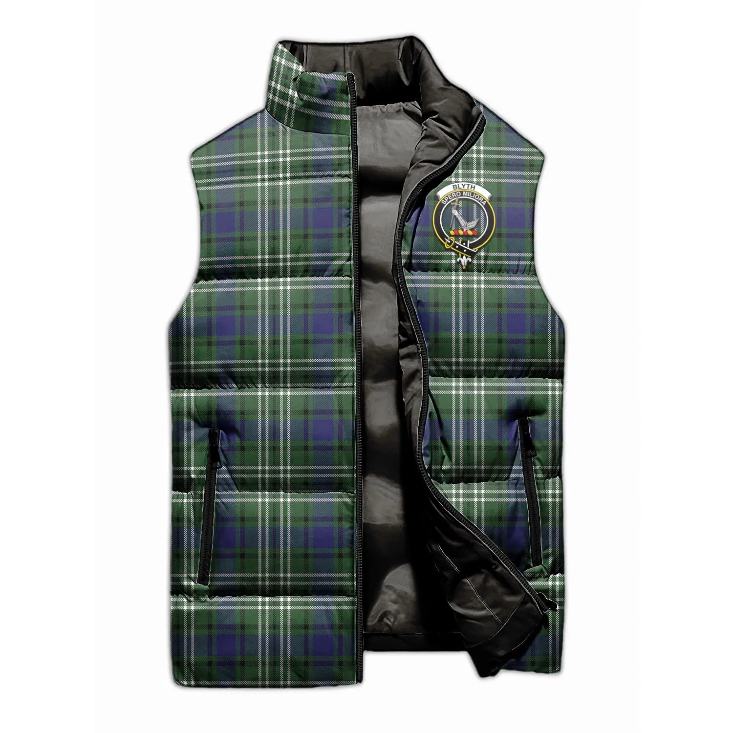 Blyth Tartan Sleeveless Puffer Jacket with Family Crest