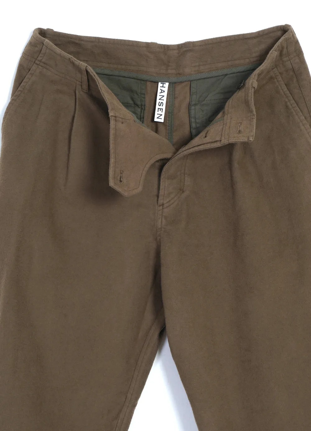 BOBBY 28-22-9 | Wide Pleated Moleskin Trousers | Stone