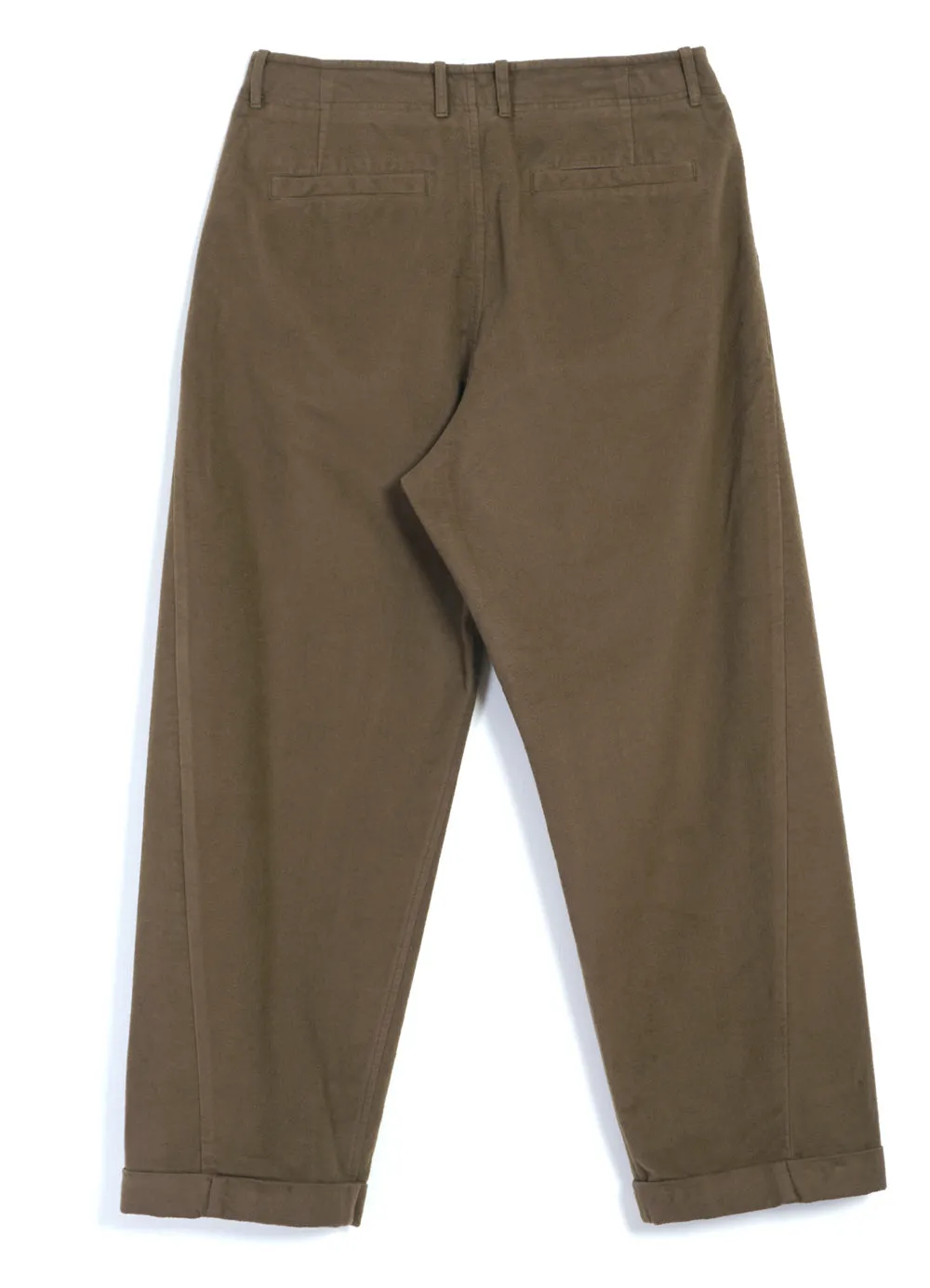 BOBBY 28-22-9 | Wide Pleated Moleskin Trousers | Stone