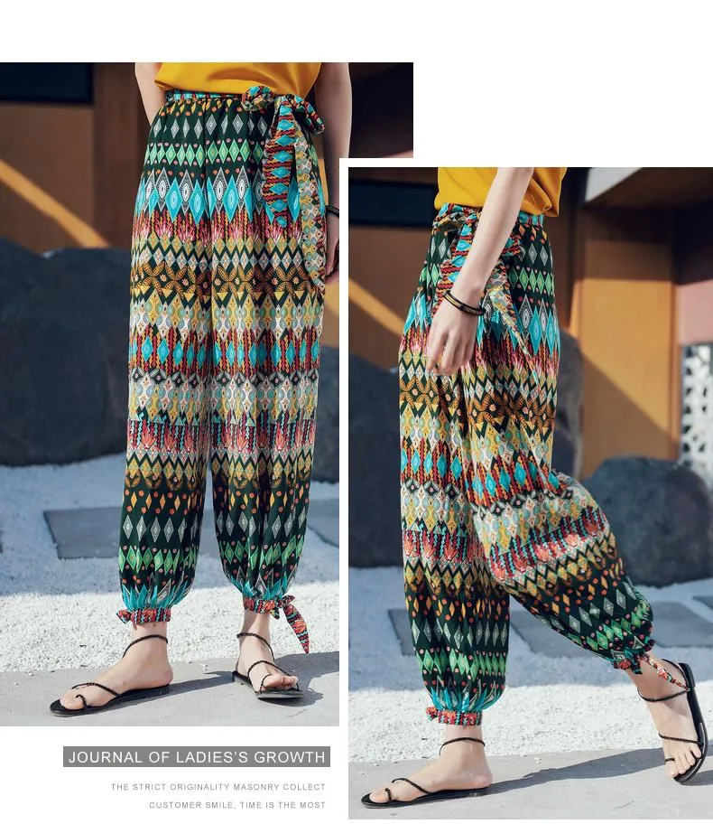 Bohemian Beach Alone Holiday Harem Pants Feet Pants National Wind Loose Long Pants