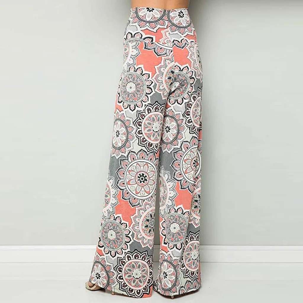 Bohemian Printed Wide Waist Casual Comfortable Wide Leg Yoga Pants