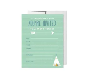 Boho Chic Tribal Baby Shower Blank Invitations