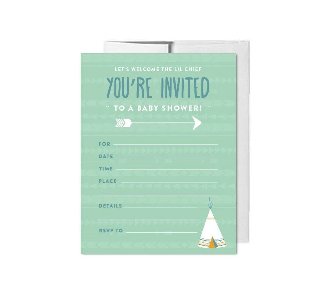 Boho Chic Tribal Baby Shower Blank Invitations