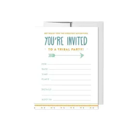 Boho Chic Tribal Birthday Blank Invitations