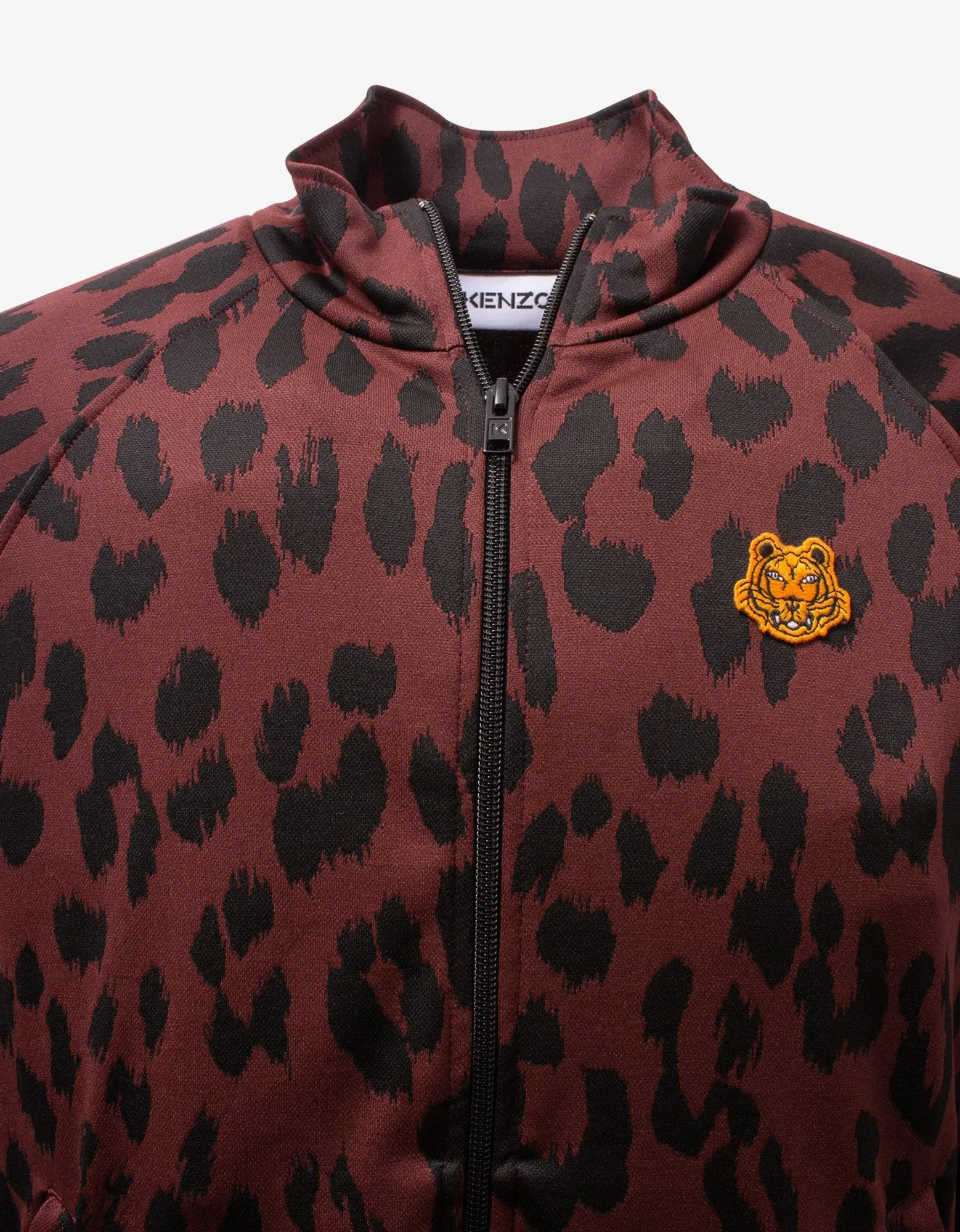 Bordeaux Leopard Print Track Jacket