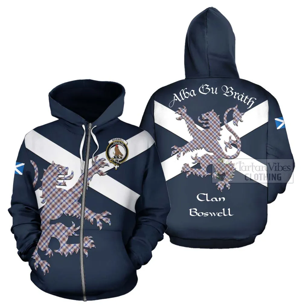 Boswell Tartan Lion Rampant Hoodie Proudly Display Your Heritage with Alba Gu Brath and Clan Name