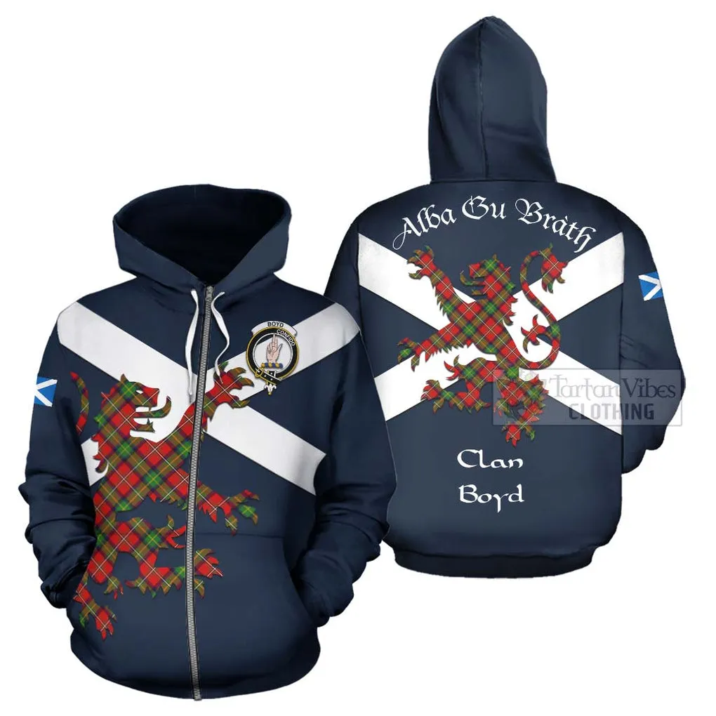 Boyd Tartan Lion Rampant Hoodie Proudly Display Your Heritage with Alba Gu Brath and Clan Name