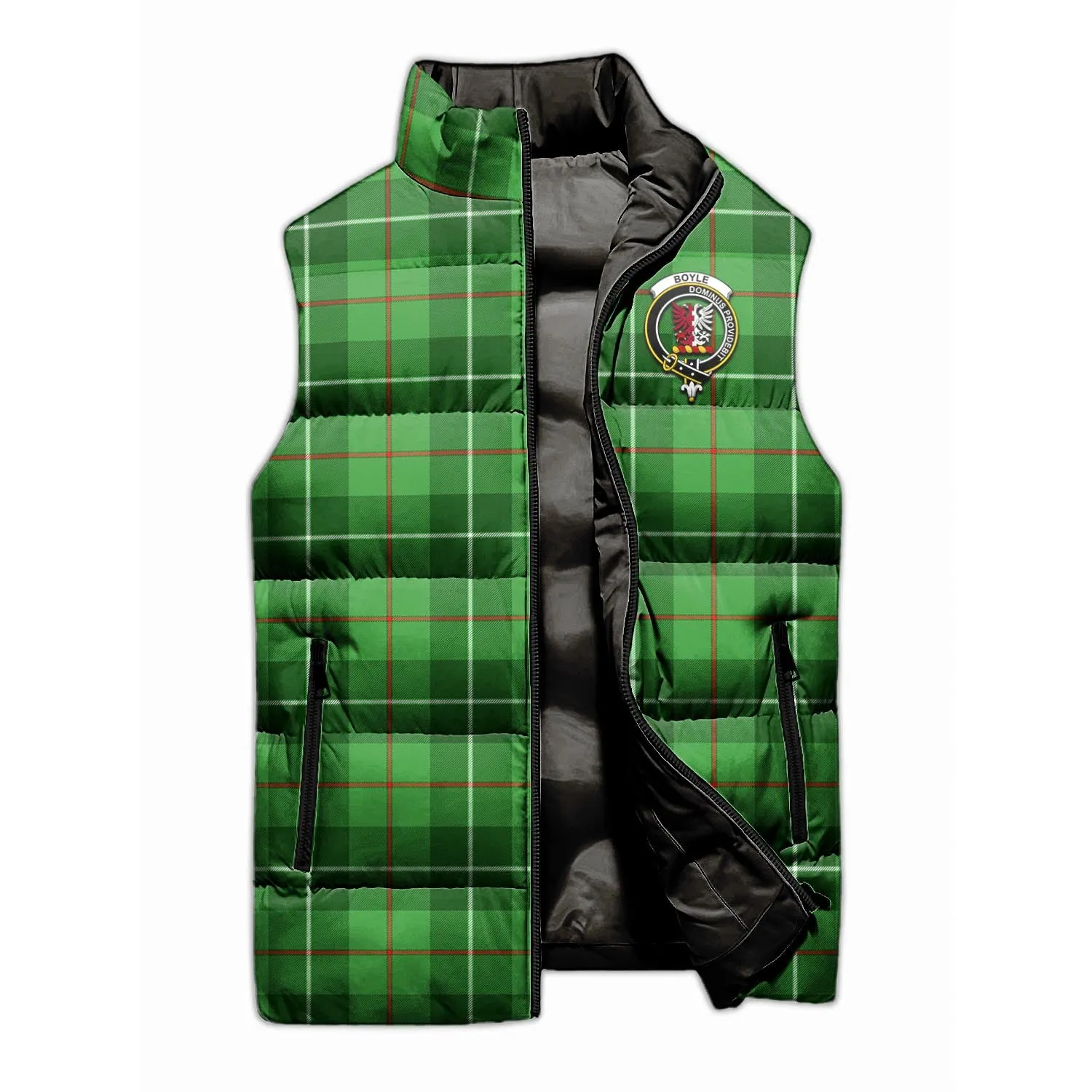 Boyle Tartan Sleeveless Puffer Jacket with Family Crest