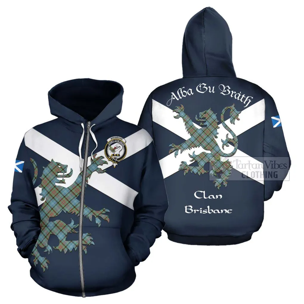 Brisbane Tartan Lion Rampant Hoodie Proudly Display Your Heritage with Alba Gu Brath and Clan Name