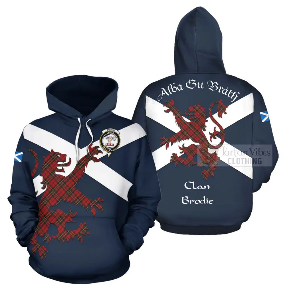 Brodie Tartan Lion Rampant Hoodie Proudly Display Your Heritage with Alba Gu Brath and Clan Name