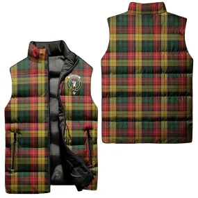 Buchanan Tartan Sleeveless Puffer Jacket with Family Crest