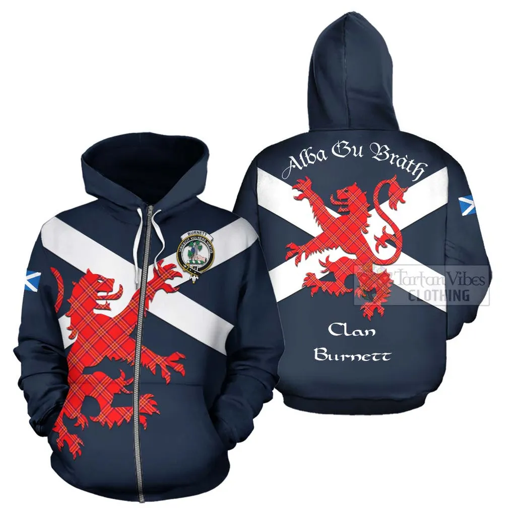 Burnett Tartan Lion Rampant Hoodie Proudly Display Your Heritage with Alba Gu Brath and Clan Name