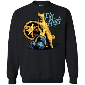 Captain Marvel Symbol Goose Fly High Crewneck Pullover Sweatshirt