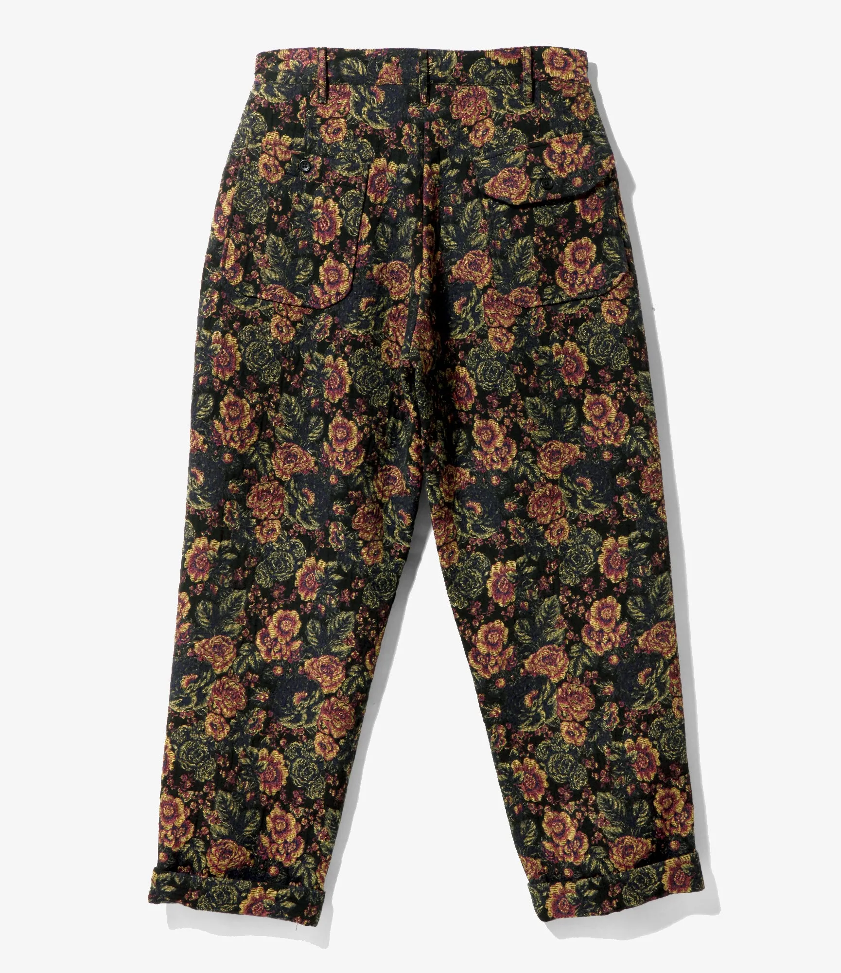 Carlyle Pant – Black/Gold Floral Jacquard