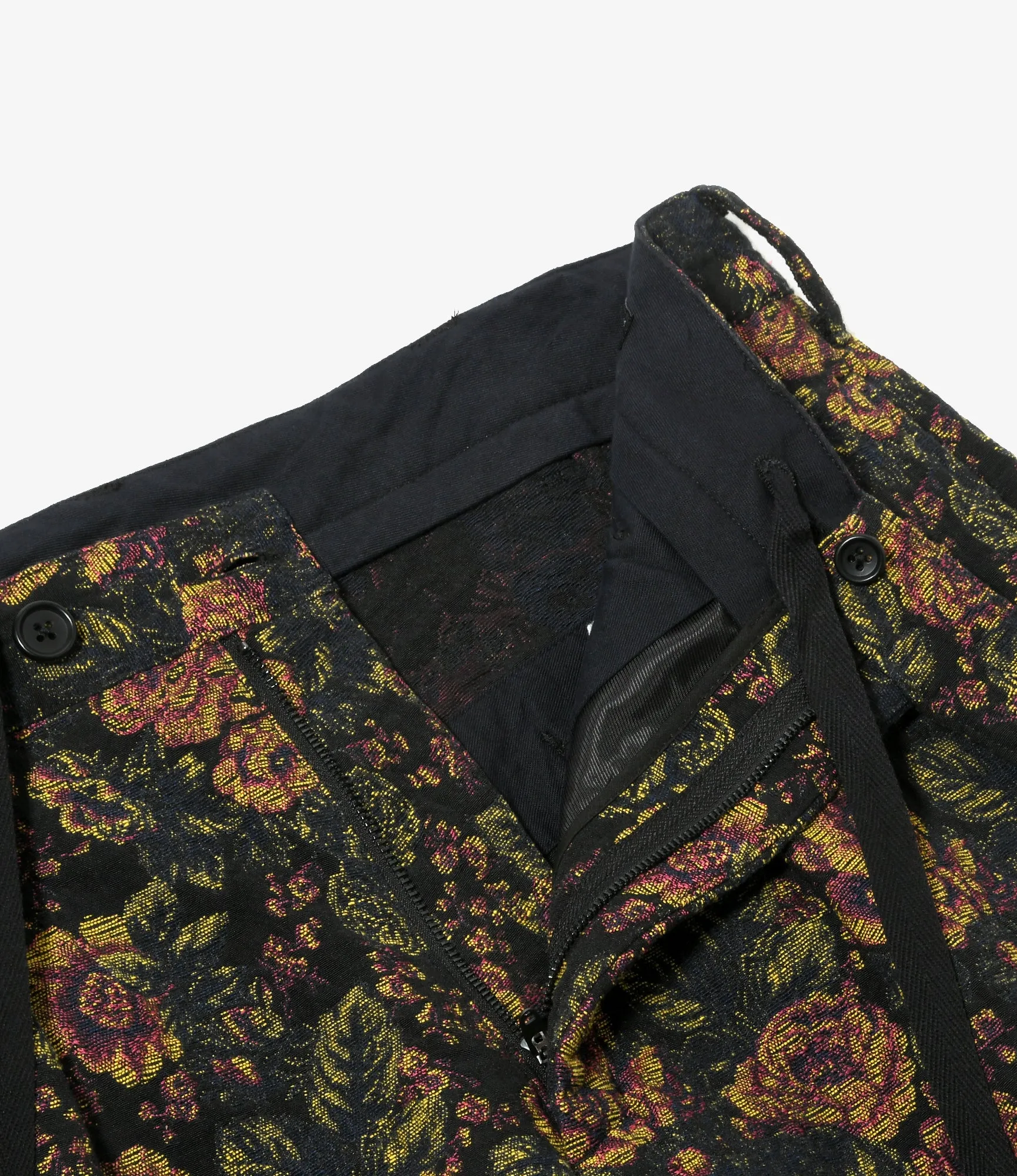 Carlyle Pant – Black/Gold Floral Jacquard