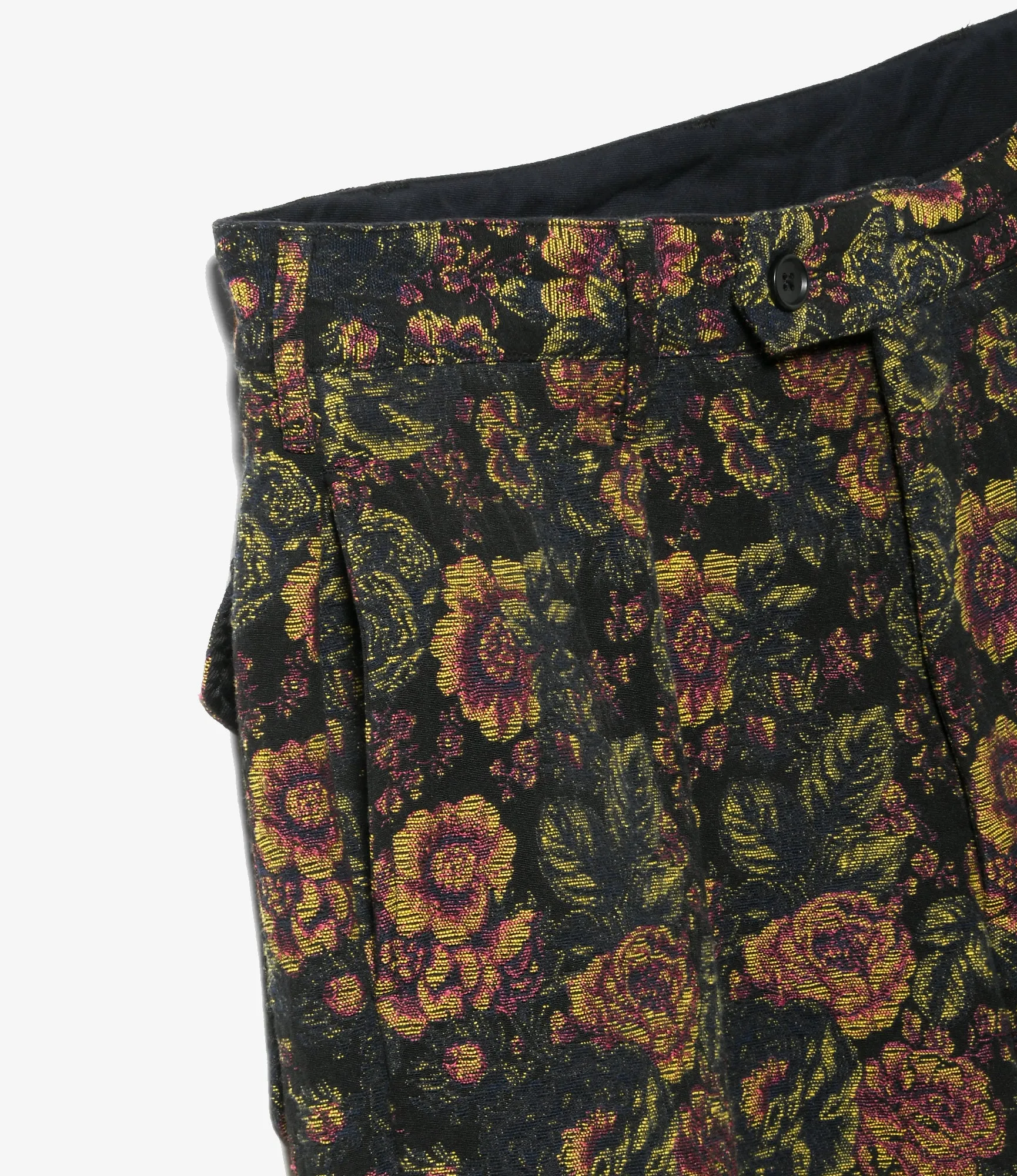 Carlyle Pant – Black/Gold Floral Jacquard