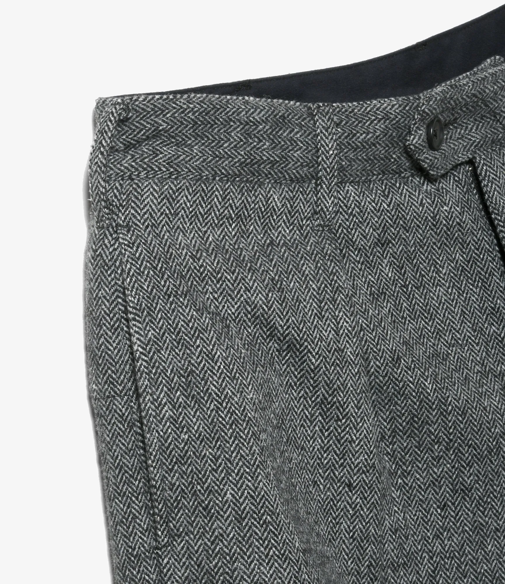 Carlyle Pant – Grey Herringbone Poly Wool